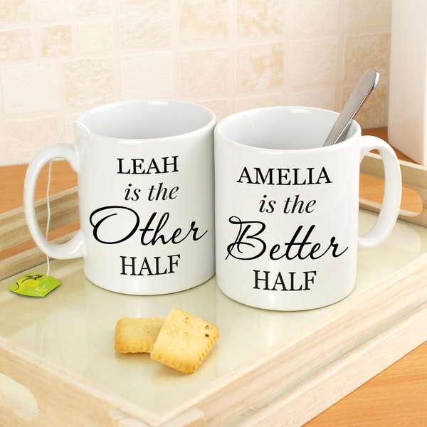 (image for) Personalised Other Half and Better Half Mug Set - Click Image to Close