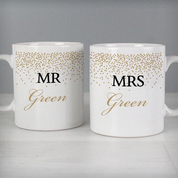 (image for) Personalised Gold Confetti Mug Set