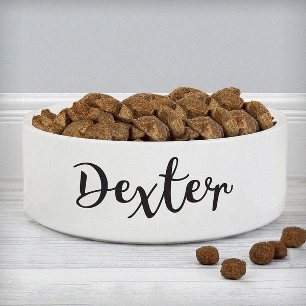 Modal Additional Images for Personalised Any Name 14cm Medium White Pet Bowl