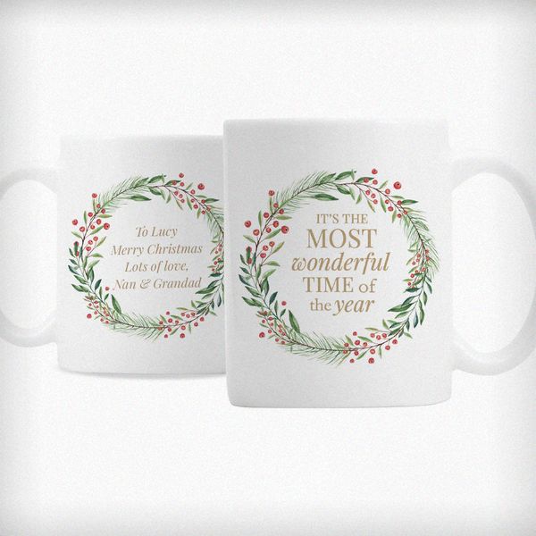 (image for) Personalised 'Wonderful Time of The Year' Christmas Mug - Click Image to Close
