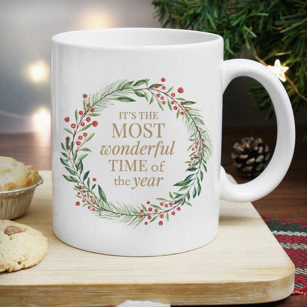 (image for) Personalised 'Wonderful Time of The Year' Christmas Mug - Click Image to Close