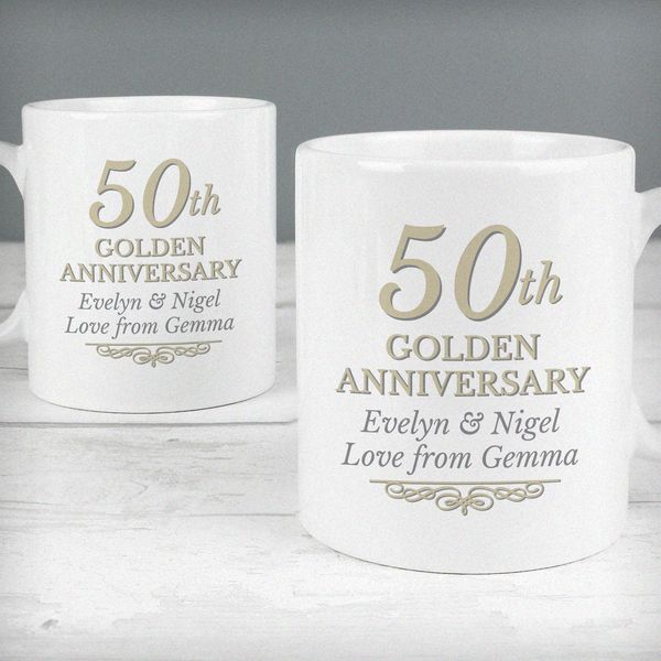 (image for) Personalised 50th Golden Anniversary Mug Set - Click Image to Close