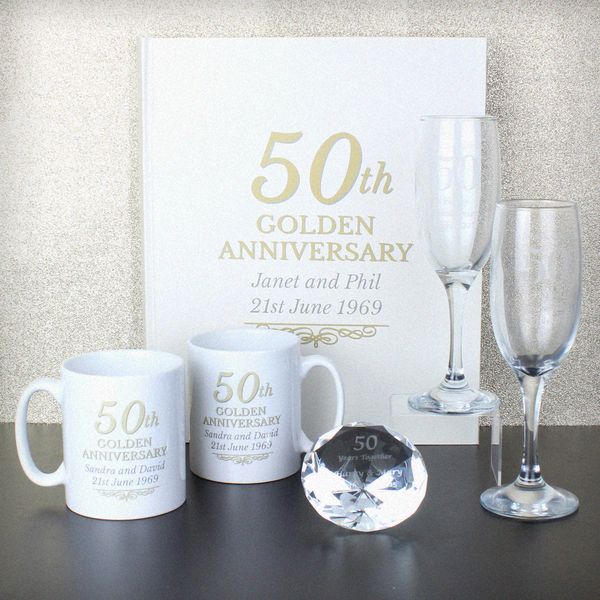 Modal Additional Images for Personalised 50th Golden Anniversary Mug Set
