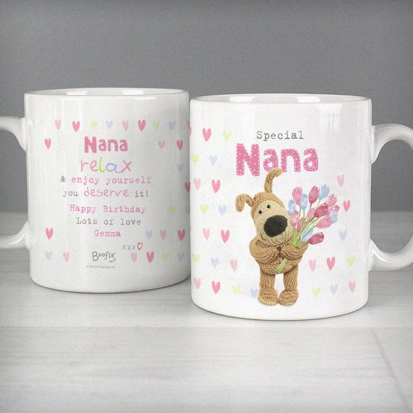(image for) Personalised Boofle Birthday Flowers Mug - Click Image to Close