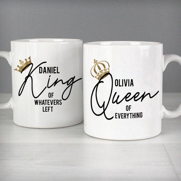 Modal Additional Images for Personalised King and Queen of Everything Mug Set