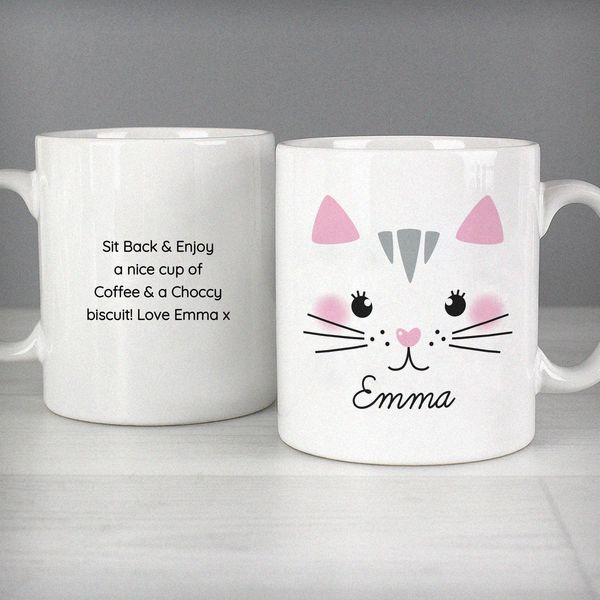 Modal Additional Images for Personalised Cute Cat Face Mug