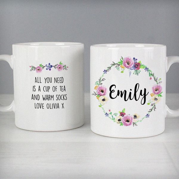 (image for) Personalised Floral Mug - Click Image to Close