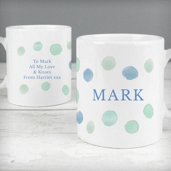 (image for) Personalised Blue Spot Mug - Click Image to Close