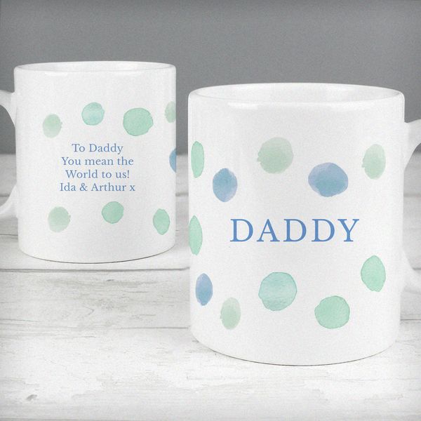 Modal Additional Images for Personalised Blue Spot Mug