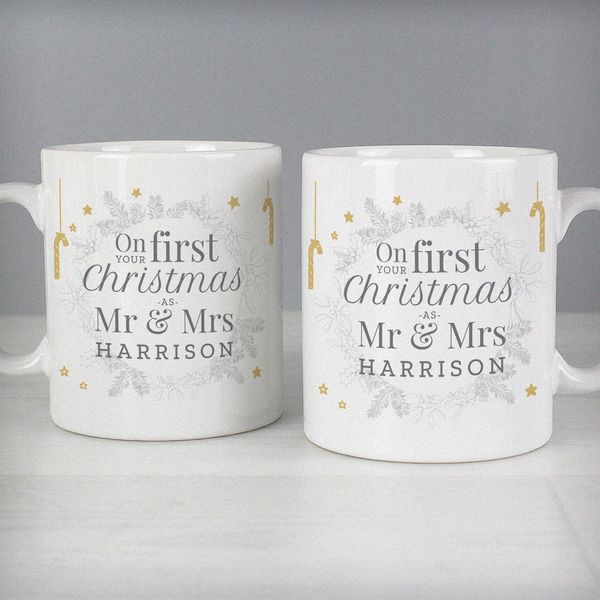 Modal Additional Images for Personalised 'On Your First Christmas As' Mug Set