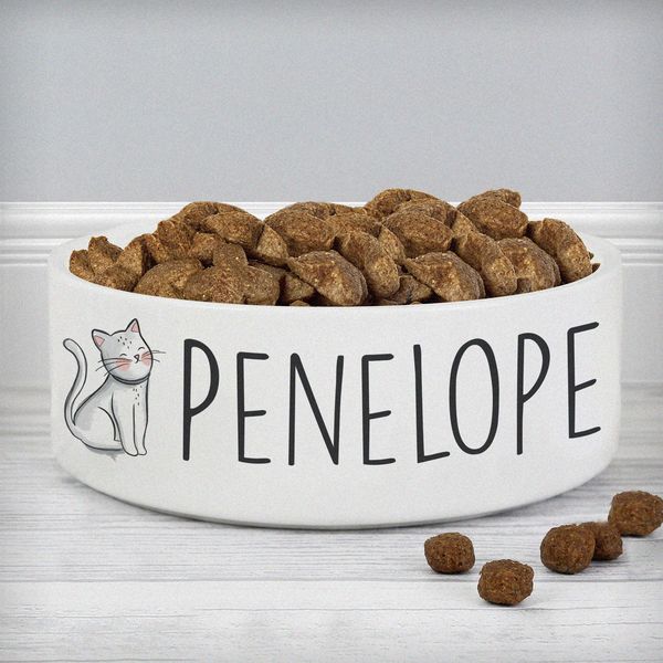 Modal Additional Images for Personalised Scribble Cat 14cm Medium Pet Bowl