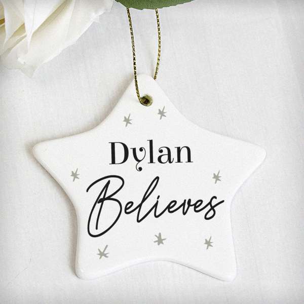 (image for) Personalised Believes Ceramic Star Decoration - Click Image to Close