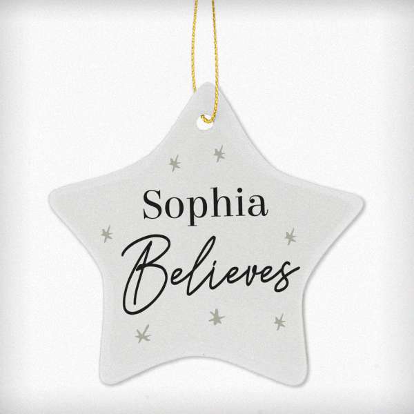 (image for) Personalised Believes Ceramic Star Decoration - Click Image to Close