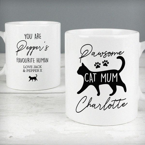 Modal Additional Images for Personalised Pawsome Cat Mum Mug