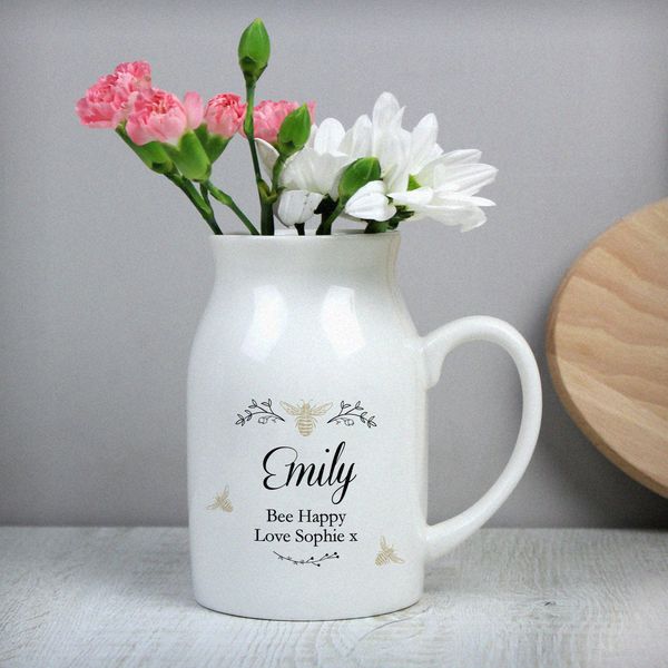 Modal Additional Images for Personalised Floral Bee Flower Jug
