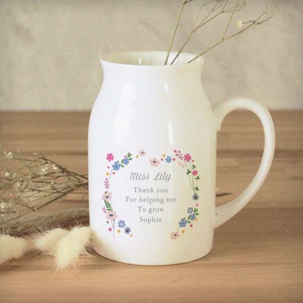 (image for) Personalised Floral Flower Jug - Click Image to Close