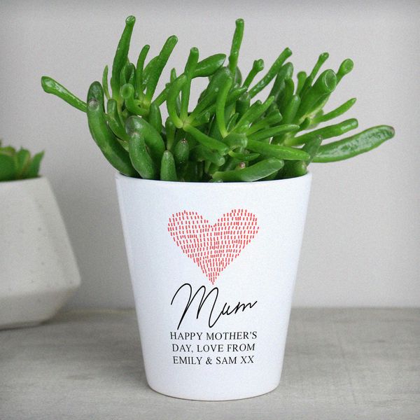 (image for) Personalised Heart Plant Pot - Click Image to Close