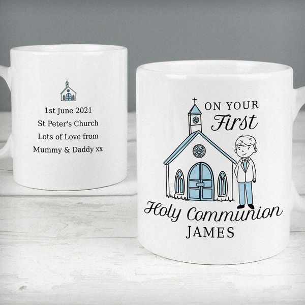Modal Additional Images for Personalised Boys First Holy Communion Mug