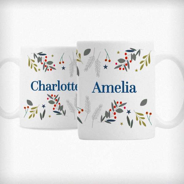 (image for) Personalised Festive Christmas Mug Set - Click Image to Close