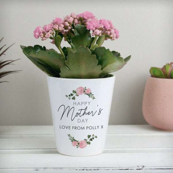 (image for) Personalised Abstract Rose Happy Mothers Day Plant Pot - Click Image to Close