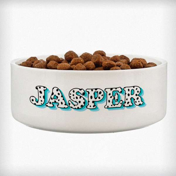 Modal Additional Images for Personalised Blue Spots Name 14cm Medium Pet Bowl