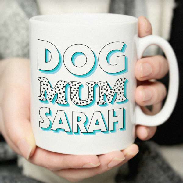 (image for) Personalised Dog Mum Blue Spots Mug - Click Image to Close