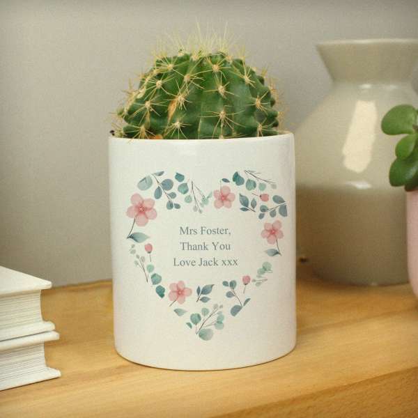 Modal Additional Images for Personalised Floral Heart Ceramic Storage Pot