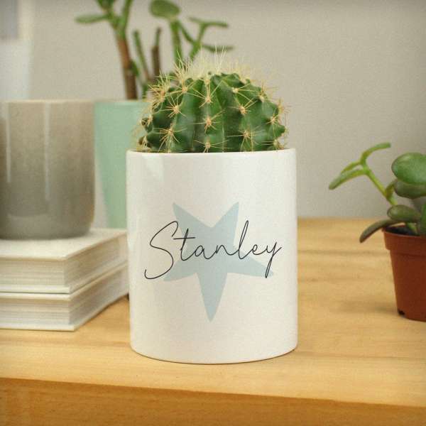 (image for) Personalised Blue Star Ceramic Storage Pot - Click Image to Close