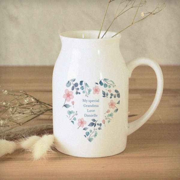 Modal Additional Images for Personalised Floral Heart Flower Jug