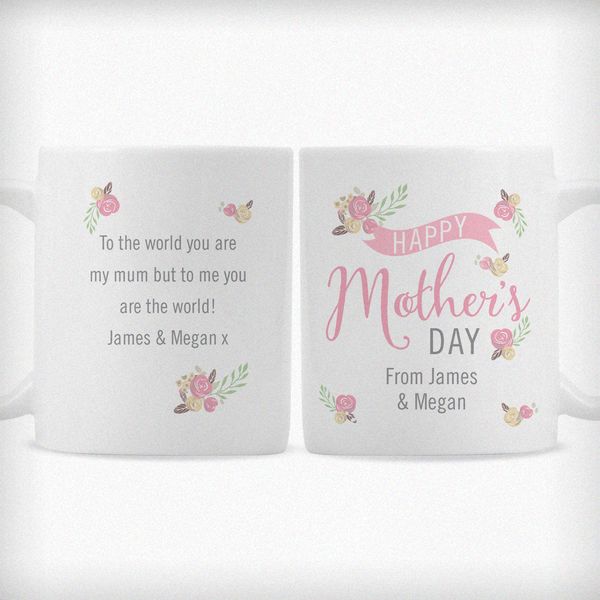 Modal Additional Images for Personalised Floral Bouquet Mother's Day Slim Mug
