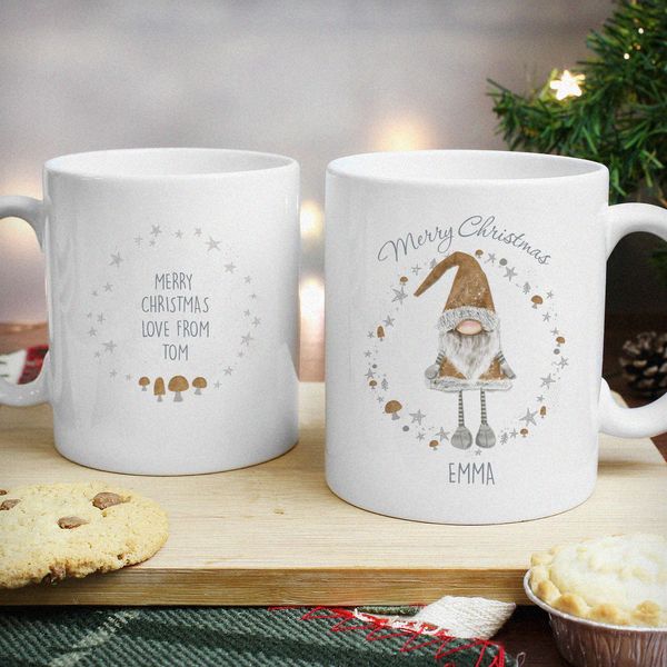 (image for) Personalised Scandinavian Christmas Gnome Slim Mug - Click Image to Close