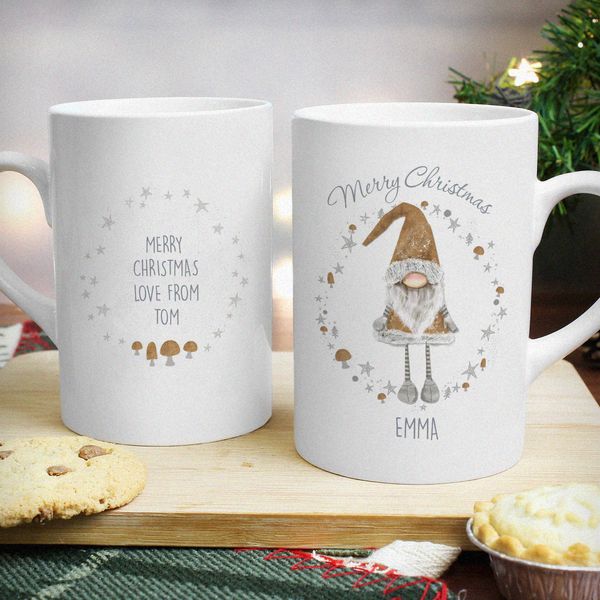 (image for) Personalised Scandinavian Christmas Gnome Slim Mug - Click Image to Close