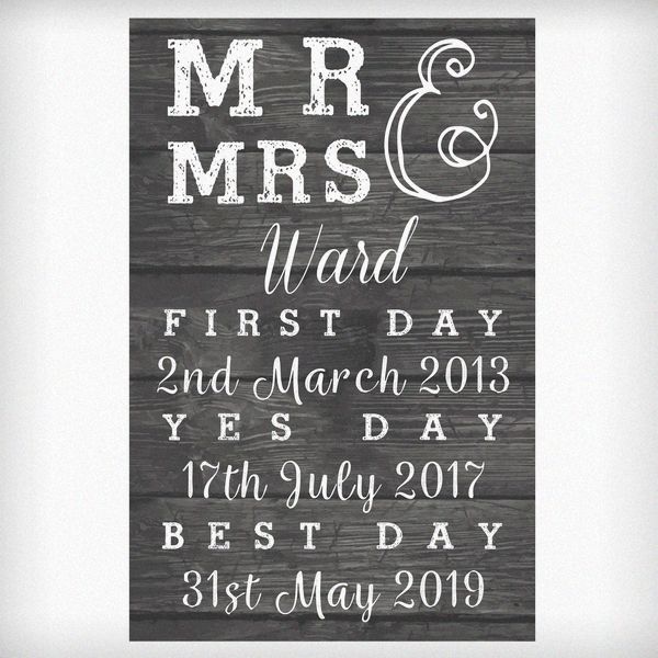 Modal Additional Images for Personalised Mr & Mrs, First Day, Yes Day & Best Day Metal Sign