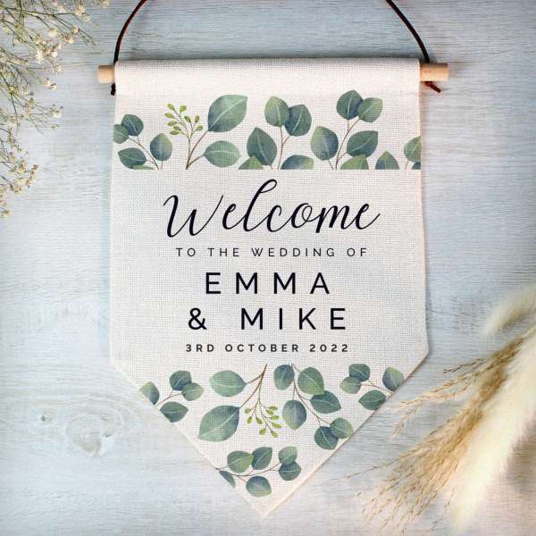 (image for) Personalised Botanical Wedding Hanging Banner - Click Image to Close