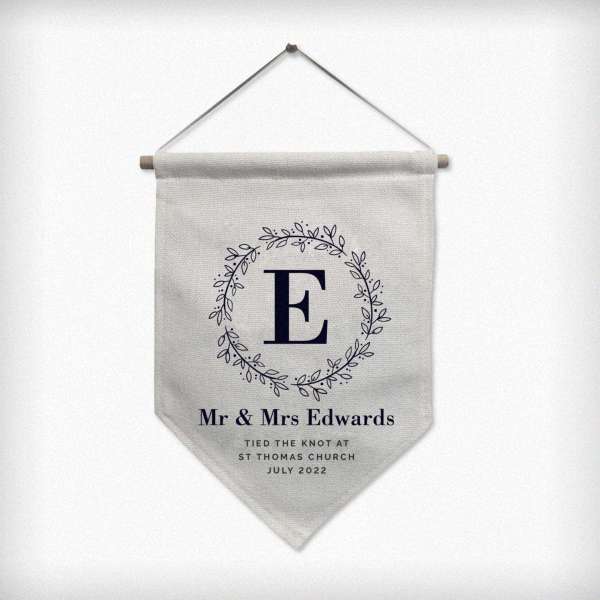 (image for) Personalised Floral Leaf Hanging Banner - Click Image to Close
