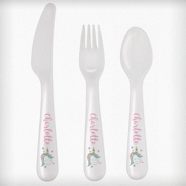 Modal Additional Images for Personalised Baby Unicorn Plastic Cutlery