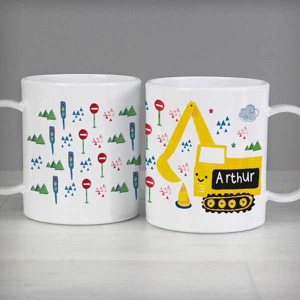 Modal Additional Images for Personalised Digger Plastic Mug