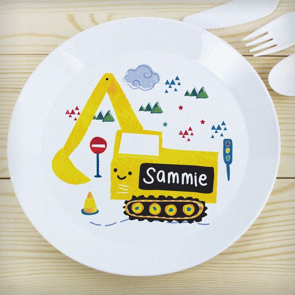 Modal Additional Images for Personalised Digger Plastic Plate
