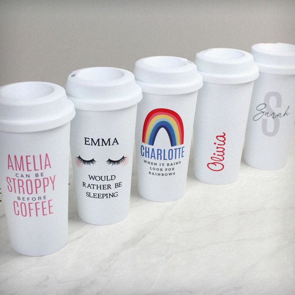 Modal Additional Images for Personalised Eyelashes Insulated Eco Travel Cup