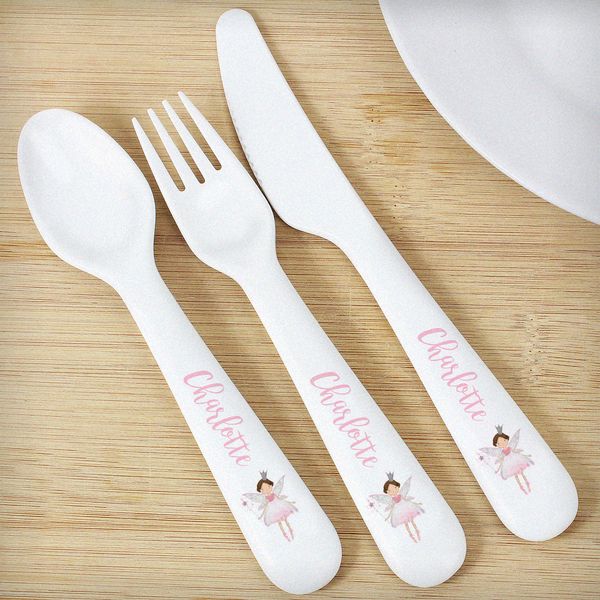 Modal Additional Images for Personalised Fairy Princess 3 Piece Plastic Cutlery Set