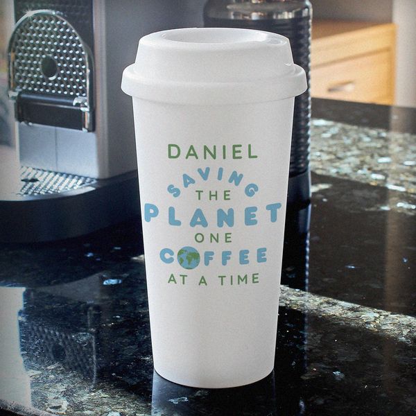 (image for) Personalised 'Saving the Planet' Insulated Eco Travel Cup - Click Image to Close