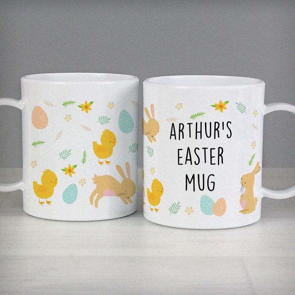 (image for) Personalised Easter Bunny & Chick Plastic Mug - Click Image to Close