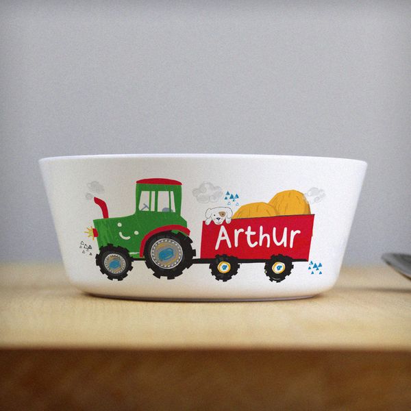 (image for) Personalised Tractor Plastic Bowl - Click Image to Close