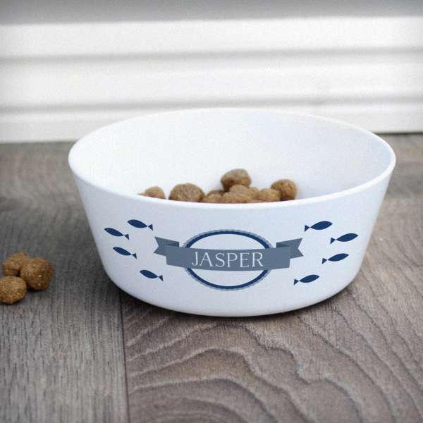 (image for) Personalised Fish Plastic Cat Bowl - Click Image to Close