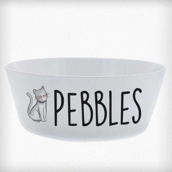 (image for) Personalised Scribble Cat Plastic Cat Bowl - Click Image to Close