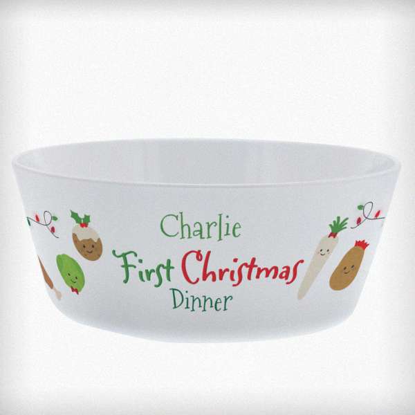 (image for) Personalised 1st Christmas Dinner Plastic Bowl - Click Image to Close