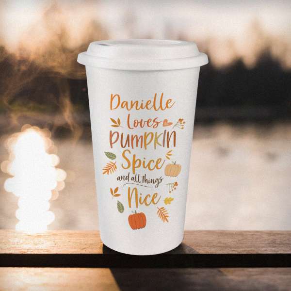 (image for) Personalised Pumpkin Spice Travel Mug - Click Image to Close