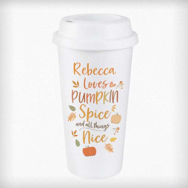 Modal Additional Images for Personalised Pumpkin Spice Travel Mug
