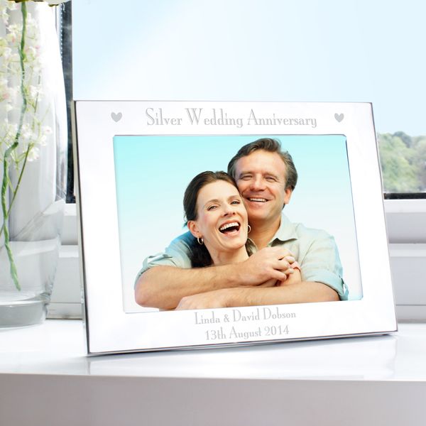 Modal Additional Images for Personalised Silver 5x7 Silver Anniversary Landscape Photo Frame