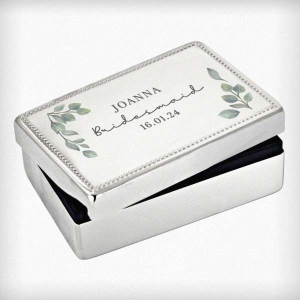 Modal Additional Images for Personalised Botanical Rectangular Jewellery Box